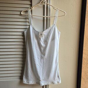 NWT ABERCROMBIE & FITCH White Lace Trim Cotton Blend Camisole Girls L 14